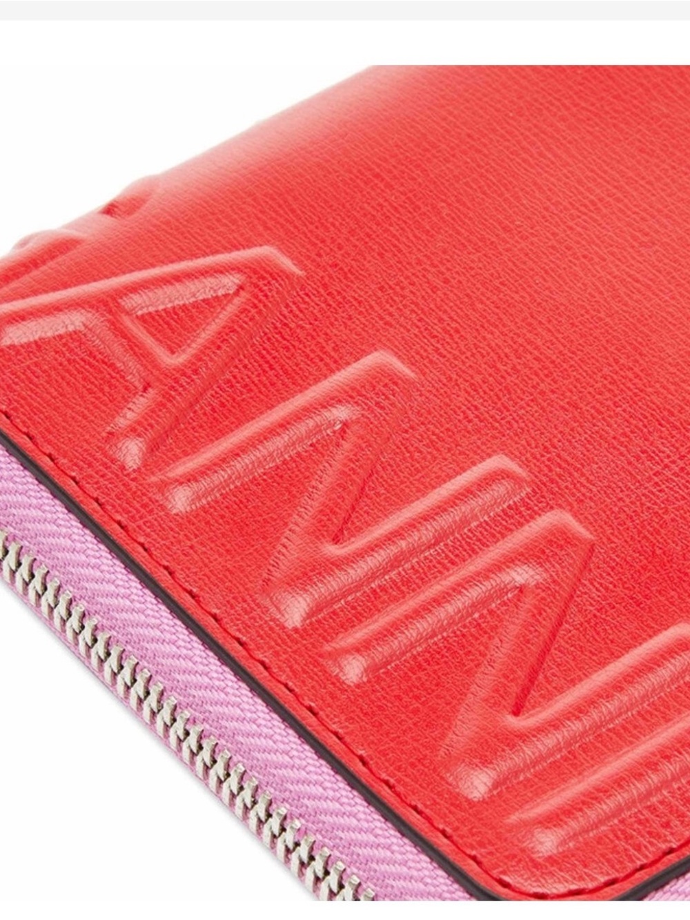 GANNI Red & Pink Zip Around Wallet - Picture 4 of 15